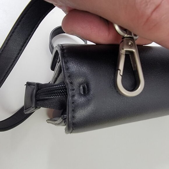 Pixie Mood Black Vegan Leather Crossbody Bag – 10"x8"x3" Minimalist Design - Picture 7 of 15